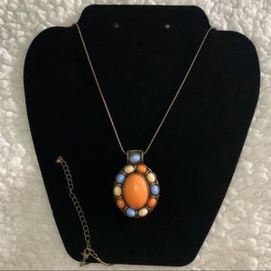 Bold oval colorful pendant necklace